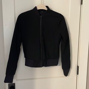 Black Lulu Lemon Reversible Bomber Jacket